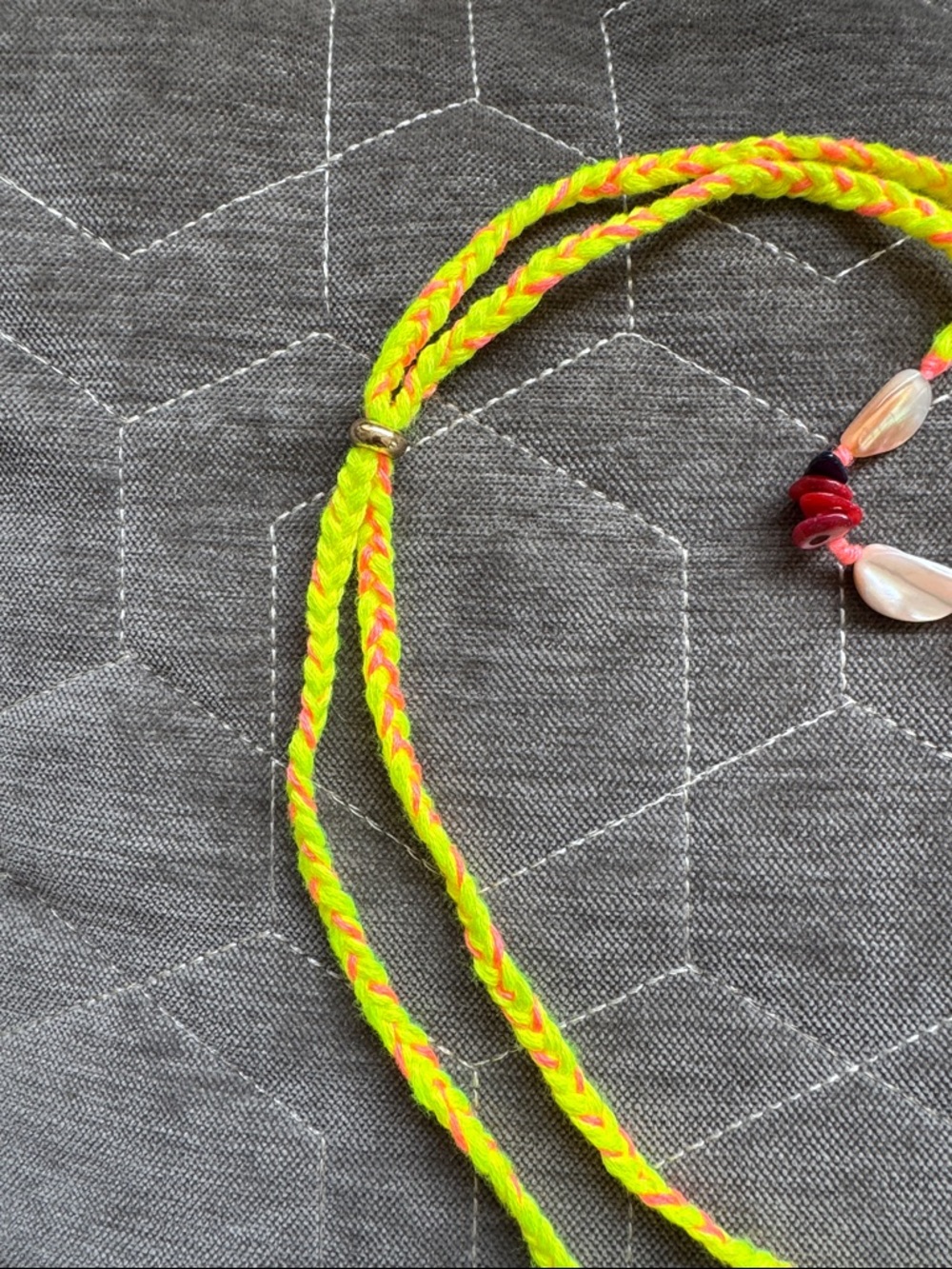 Free People x Ariana Ost At The Market Necklace in Neon Yellow & Pink Combo - Picture 4 of 5